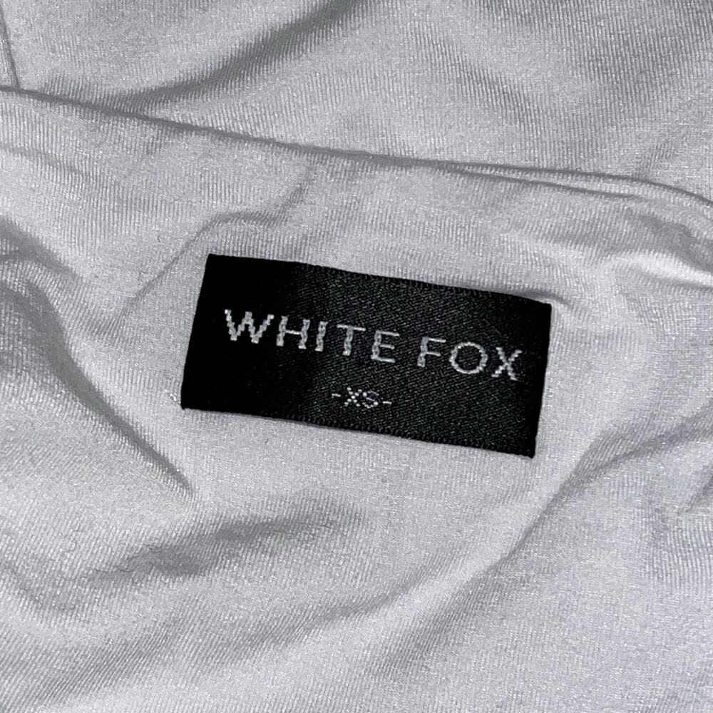 White Fox Double-Ruched Open‑Back High‑Neck Mini Dress – XS - Picture 5 of 7